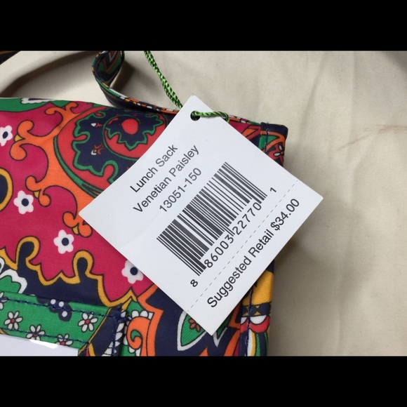 Vera Bradley Venetian Paisley Lunch Sack NWT - Picture 4 of 7